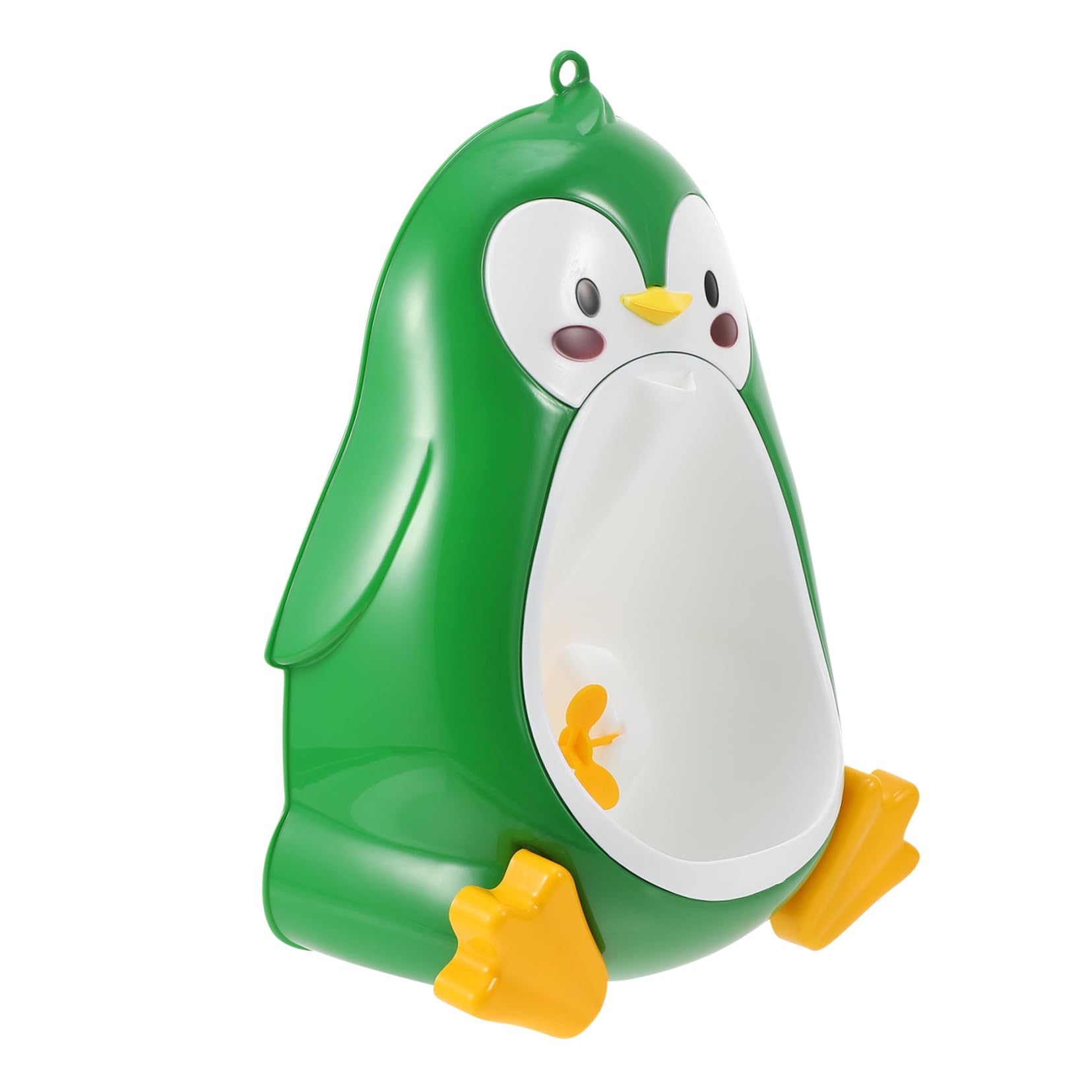 Urinario Infantil de Pared Forma de Pingüino en PP Verde para Baño | Orinal Infantil para Niños, Limpieza Fácil y Montaje Sencillo, Entrenamiento de Orina Hogar de Uso Diario