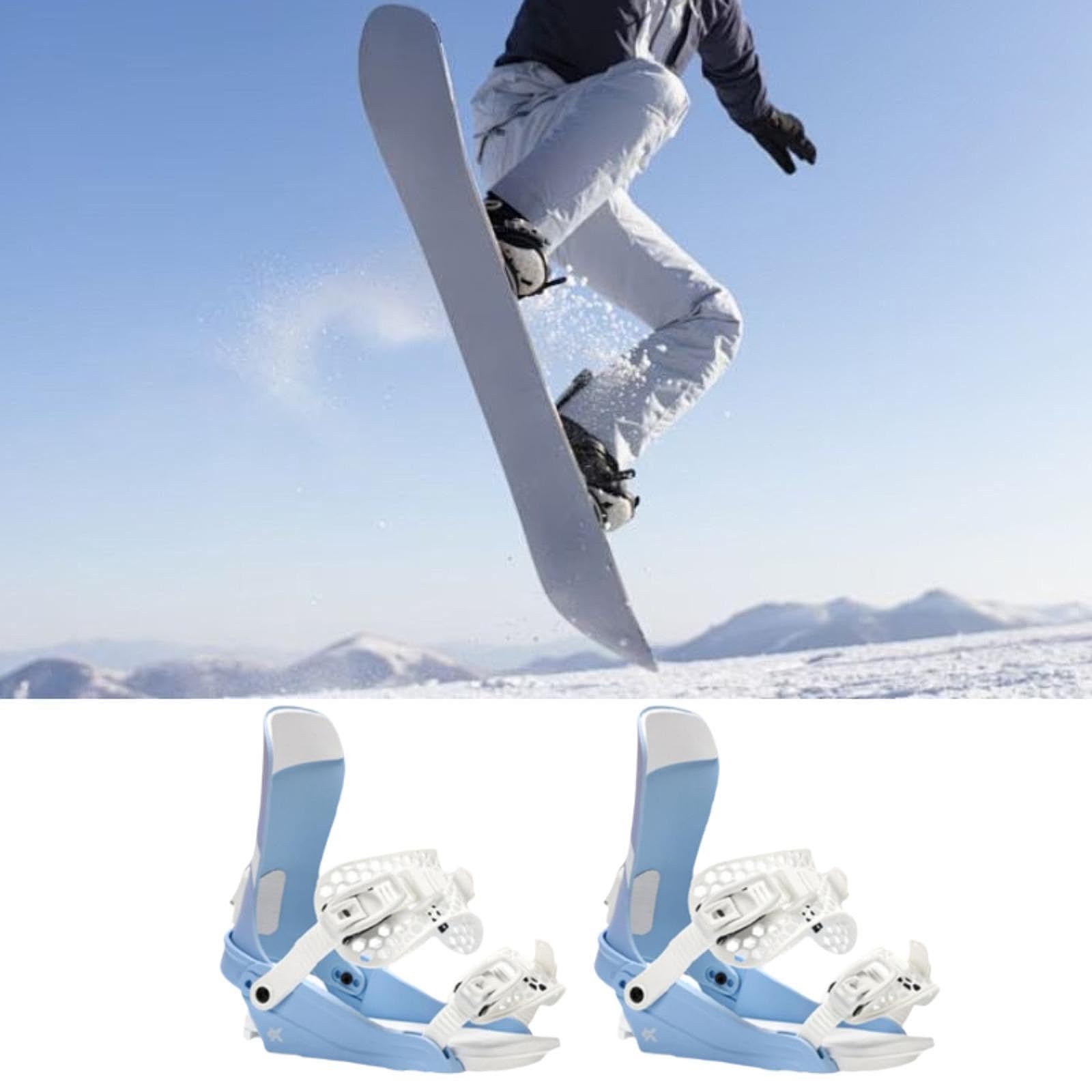 Fijaciones de Snowboard para Hombre Y Mujer, Equipo de Esquí para Principiantes, Ligeras, de Invierno, con Hebilla de Liberación Rápida, Profesionales