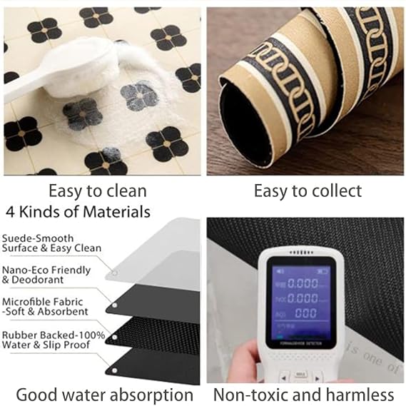Colorful Coffee Maker Mat for Countertop Coffee Bar Drying Mat 12X16 Trimmable, PU Leather Surfa Absorbent Quick Drying Mat, Countertop Protection Drying Pat (Colorful, 12x16 inch)
