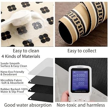 Colorful Coffee Maker Mat for Countertop Coffee Bar Drying Mat 12X16 Trimmable, PU Leather Surfa Absorbent Quick Drying Mat, Countertop Protection Drying Pat (Colorful, 12x16 inch)