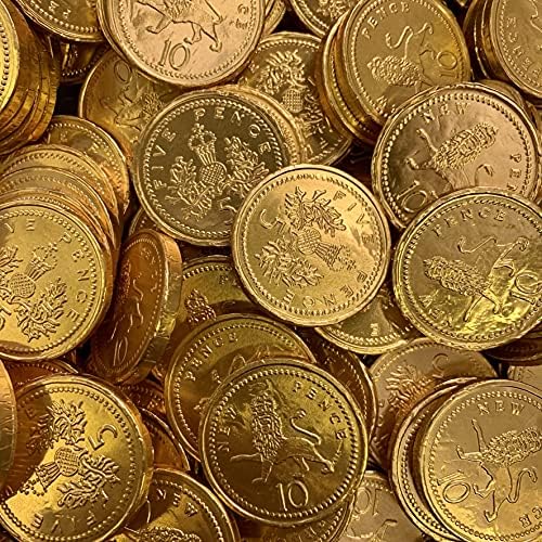 100 Gold Milk Chocolate Coins Share Bag by The Gourmet Sweet Company