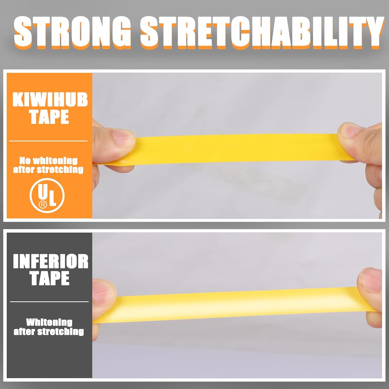 Yellow Electrical Tape, UL Approved, Industrial Grade Vinyl Electrical Insulating Tape, Electric Tape for Improvement Electrical Equipment, 0.7in X 33ft(6 Pack)