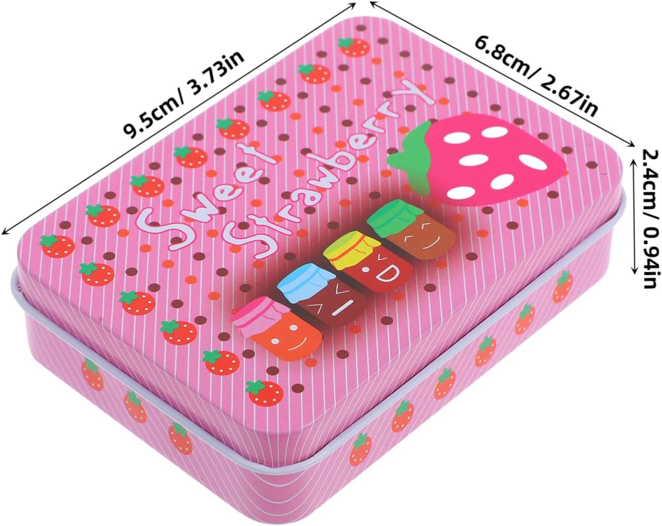 Cabilock 6pcs Cute Mini Tinplate Storage Boxes Rectangular Containers for Organizing Jewelry Candy Drawing Pins and Hair Accessories Water-resistant Design Cartoon Patterns image 2