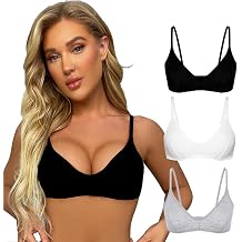 Womens Cotton Bralette Seamless Wireless Bra - Soft Unlined Comfort Bra for Sleeping, Everyday Wear