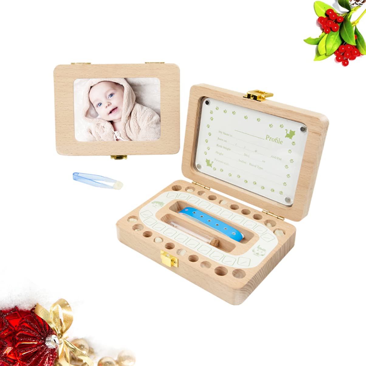 Zerodeko De Bebé Caja De Recuerdo De De Leche Cajas Organizadoras Organizador De Conservación De Infantiles Bambú Regalo Niño De Madera