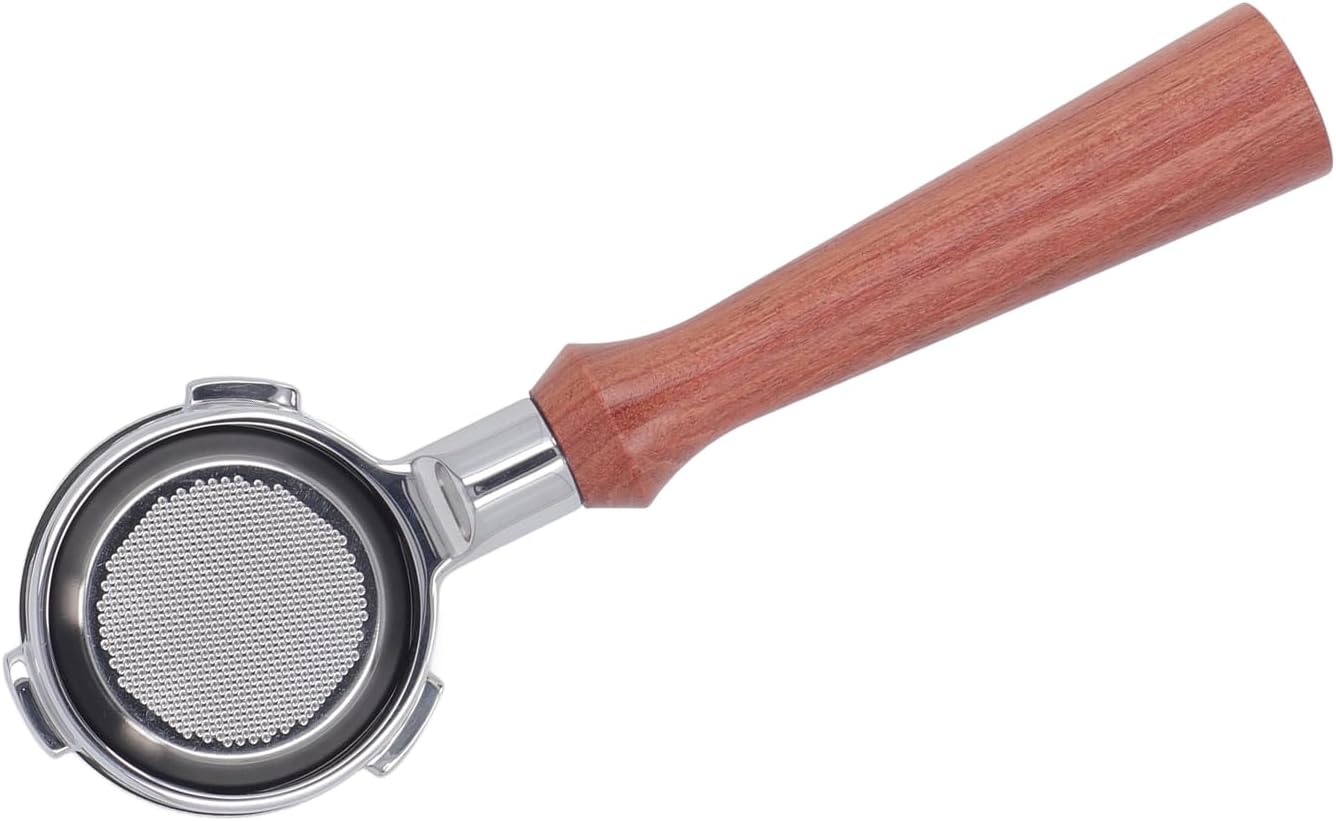 58mm Solid Wood Handle Bottomless Portafilter Stainless Steel Basket Detachable 3 Ear Coffee Portafilter Barsetto (F Jacoranda)
