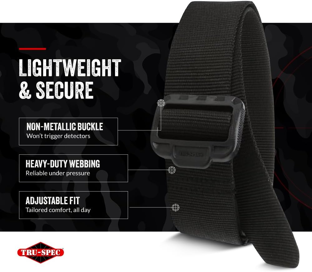Tru-Spec Security Friendly Tactical Belt - Durable, Rip-Resistant Nylon Belts for Men and Women with Non-Metallic Buckle - Image 5
