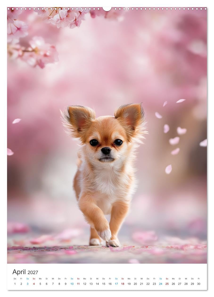 Kleine Pfoten, großes Glück (Wandkalender 2027 DIN A2 hoch), CALVENDO Monatskalender: Dieser Chihuahua-Kalender zeigt die süßesten Fellnasen in ... herzerwärmenden Momenten. (CALVENDO Tiere)
