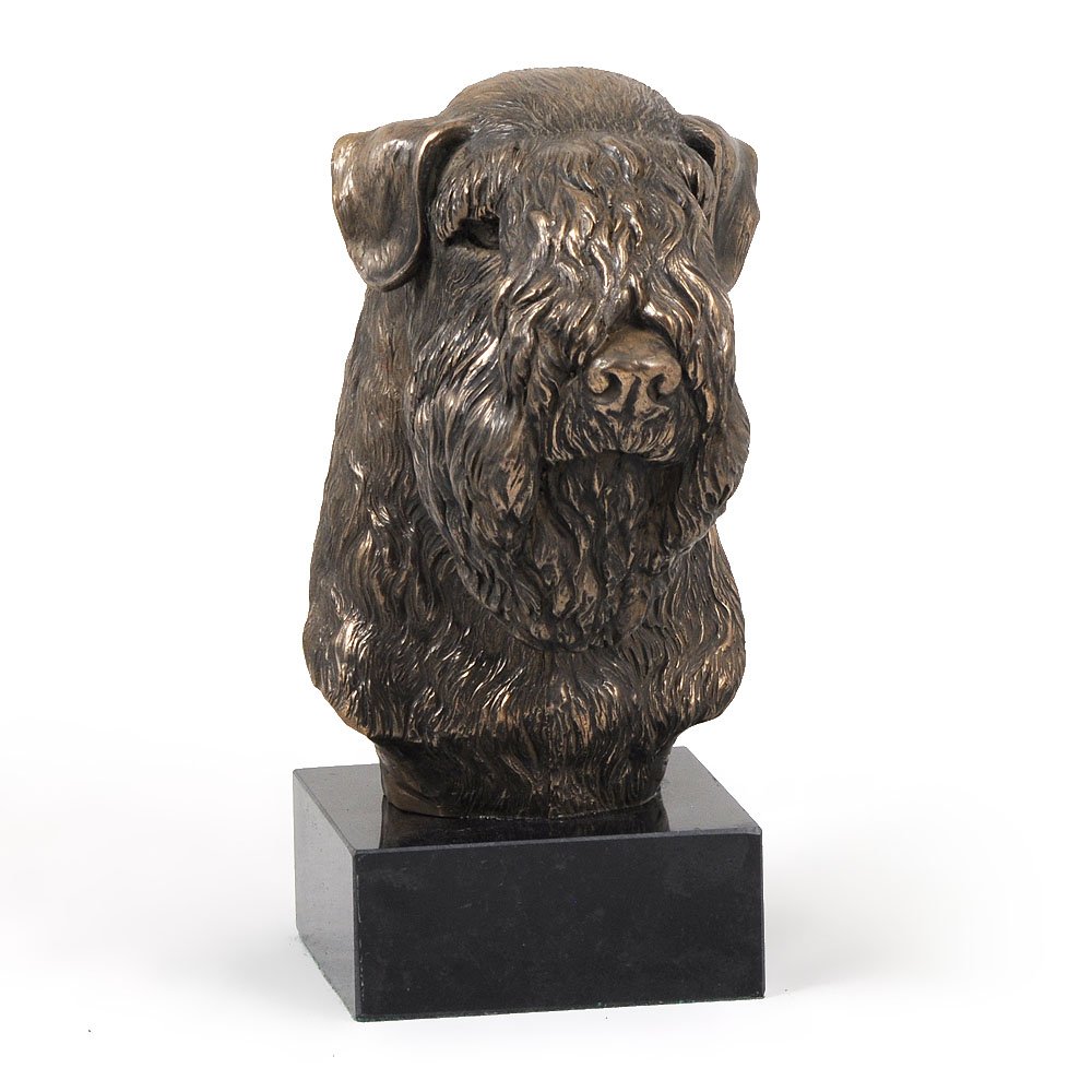 Art-Dog Dog Marble Statue - Unique Edition ArtDog Collection - Handmade Cold Cast Bronze Sculpture for Dog Lovers Indoor– Dog Figurine – Statue Wheaten Terrier Soft Coated