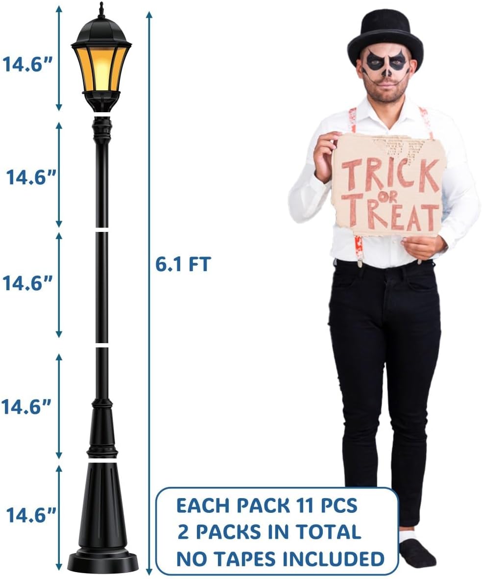 2 Pcs Lamp Posts Decorations Cardboard Cutout 6ft Lamppost Decoration Outdoor Cutouts Christmas Xmas Party