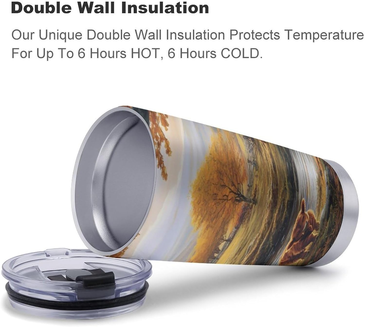 Highland Cow Farmhouse Travel Coffee Mug Stainless Steel Insulated Tumbler Water Bottle Tea Cup for Home Office