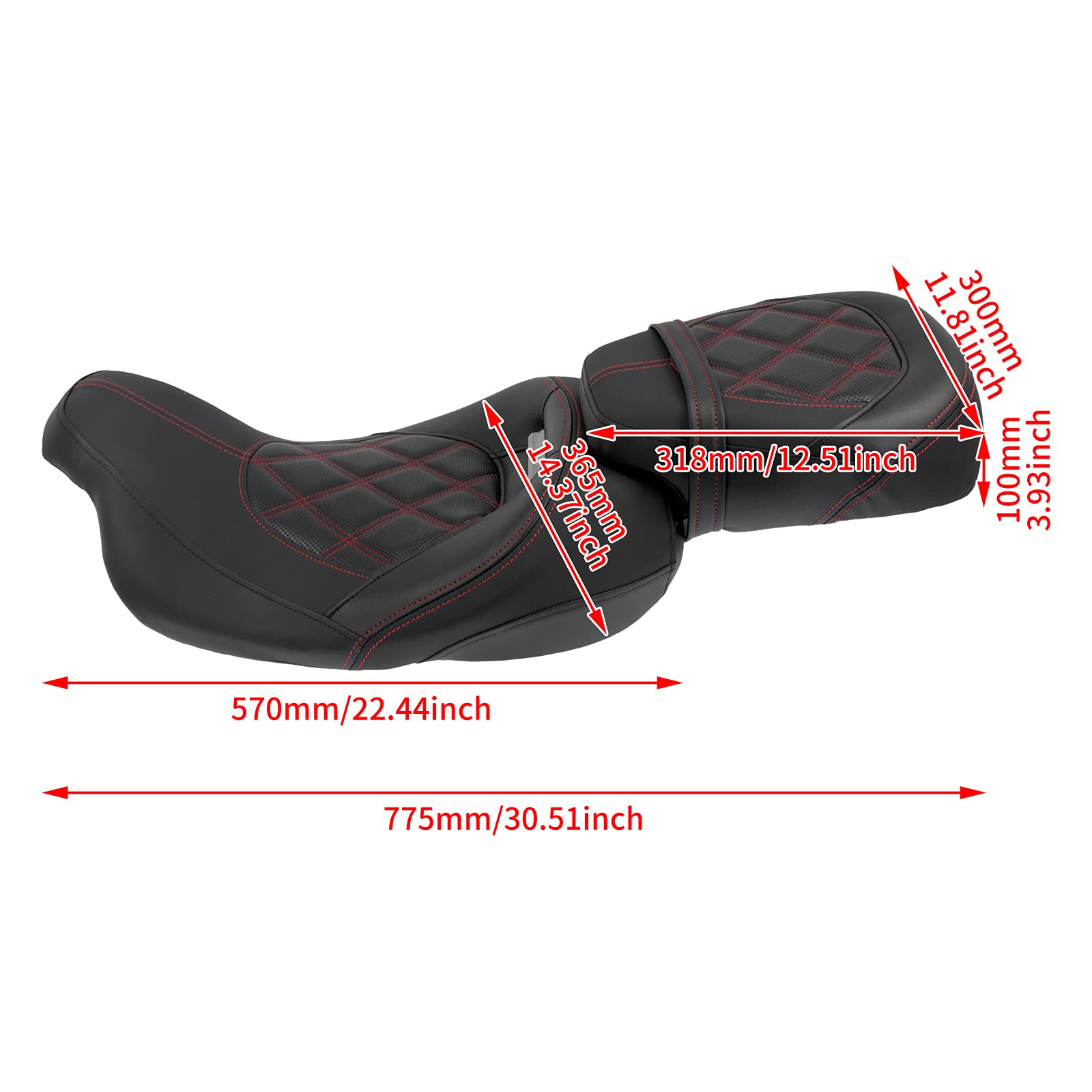 Front Rider Driver Cushion Rear Passenger Pillion Cushion Pad for Touring Road King Ultra CVO Limited Street Glide Road Glide models 2009-2021