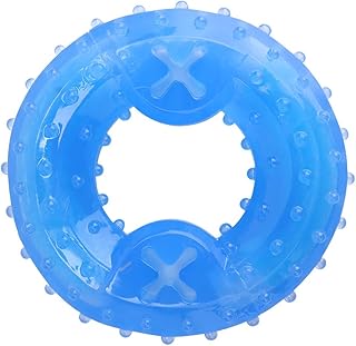 Zerodis Dog Cooling Freezable Chew Toys Teething Rings, TPR Arctic Durable Funny Frozen Training Toy for Pet Dog Summer Playing