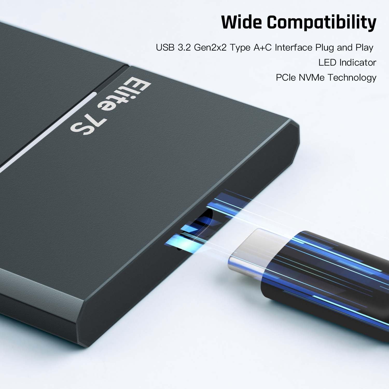HIKSEMI Portatile SSD Esterno 1TB, Velocità di Lettura e Scrittura fino a 2000MB/s, USB 3.2 Gen 2x2 NVMe Unità a Stato Solido Esterne, IPX7 Livello di Impermeabilità - Elite 7S