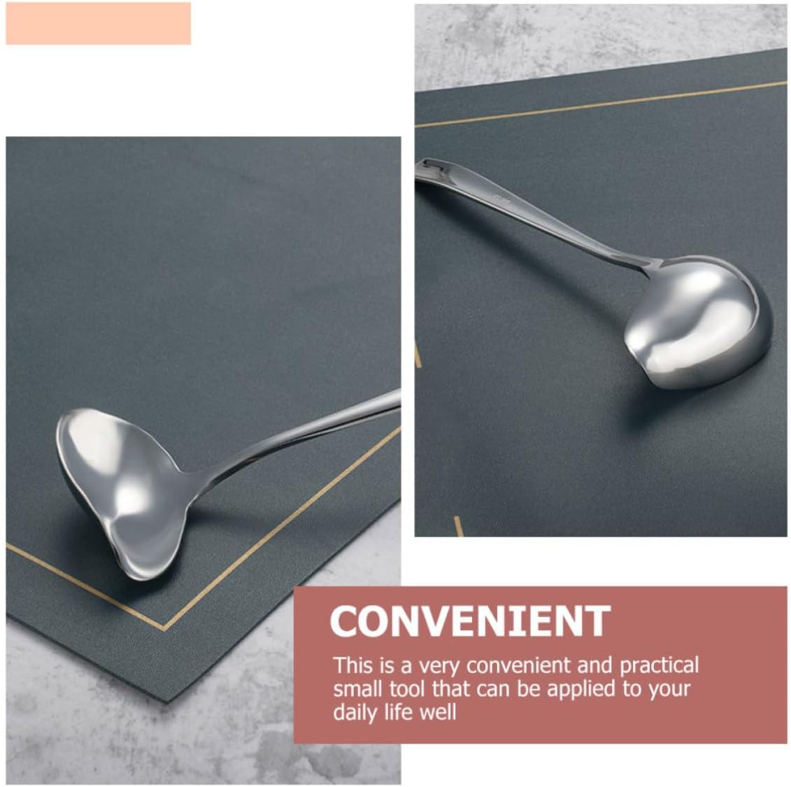 Thickened Stainless Steel Gravy Ladle for Sauce Serving and Drizzle