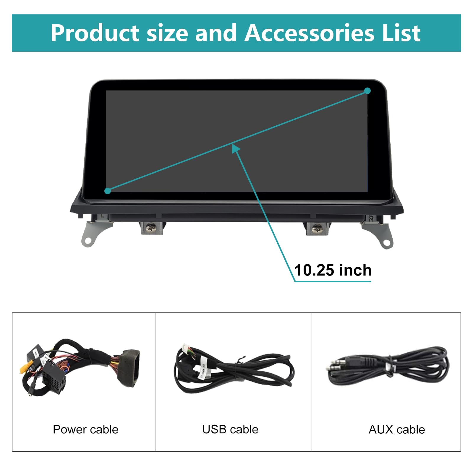 Radio de Coche con Pantalla táctil de 10,25 Pulgadas para BMW 2007-2010 X5/X6 E70 E71 con Sistema CCC, Compatible con Apple Carplay/Android Auto/Mirrorlink/navegación GPS