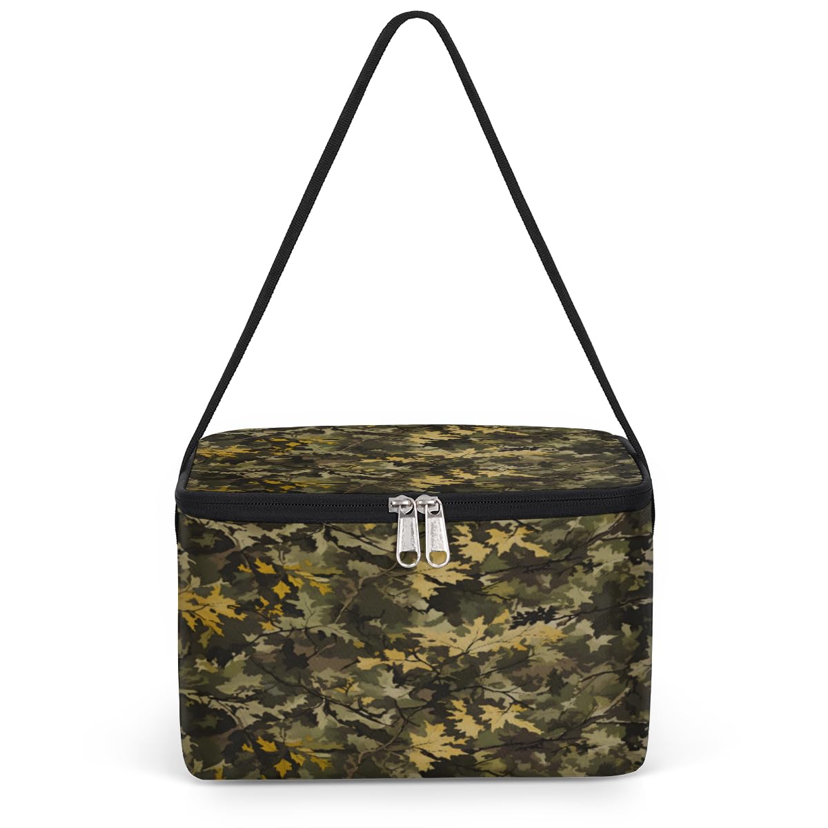 GzLeyigou Lunch Bags for Women Men 9 Cans,Leaves Hot & Cold Food Delivery Bag Insulated Grocery Bag Insulated Lunch Box Camo Cooler Bag for Office Work Picnic Beach