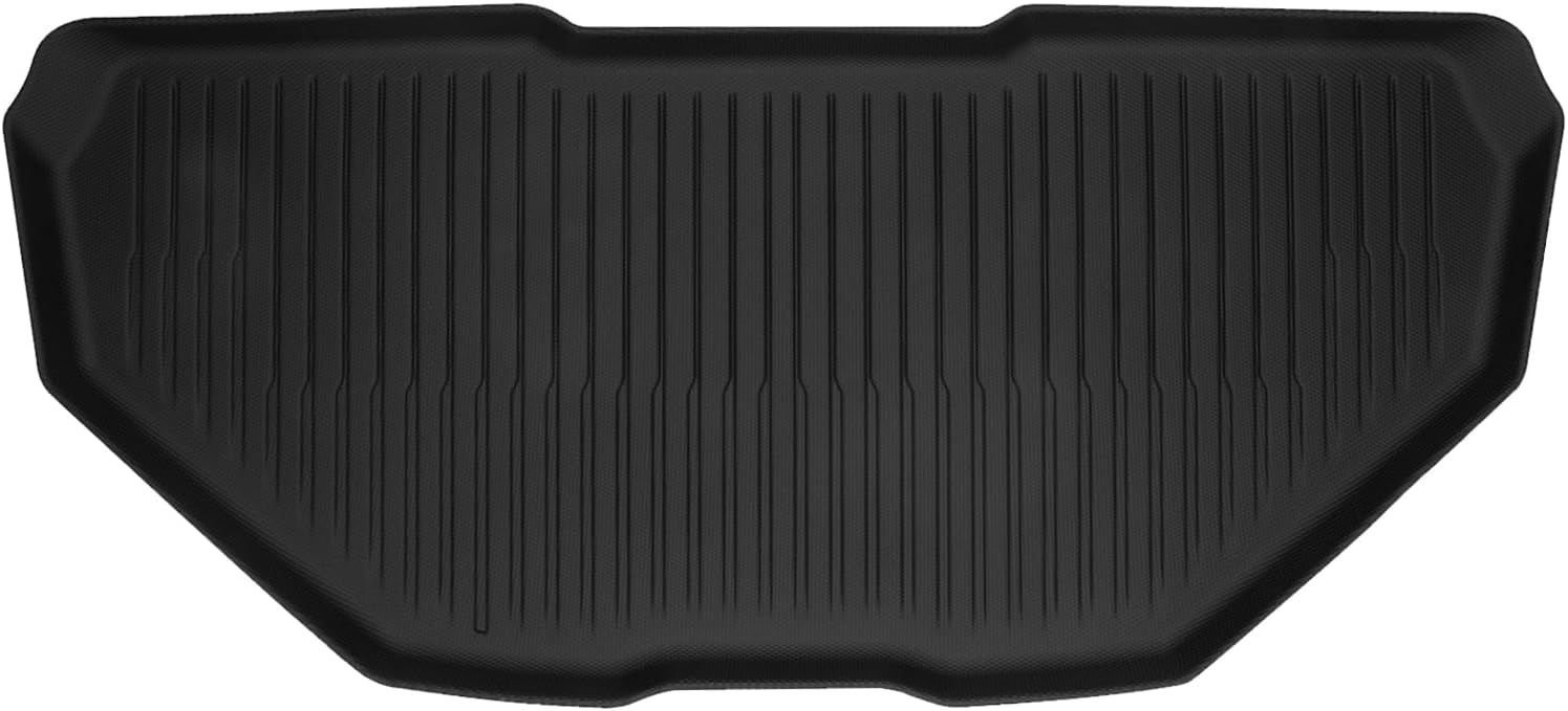 IKON MOTORSPORTS TPE Storage Mat, Compatible with 2022-2026 Rivian R1T/R1S, Custom Fit All Weather Protection Heavy Duty 3D Molded Front Upper Cargo Trunk Tray Mats Protector Liner 2PC, Black