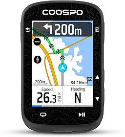 COOSPO Computador de bicicleta GPS com tela sensível ao toque colorida CS600, sem fio, IPX7, à prova d'água, para ciclismo, com Bluetooth/ANT +, navegação de rota com luz de fundo, suporte para radar
