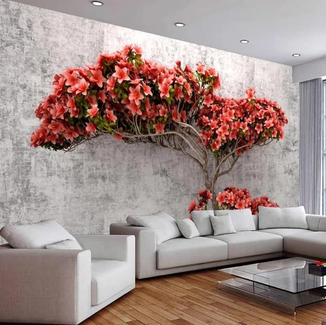 Papier peint 3D arbre fleuri haut de gamme salon 150x105cm