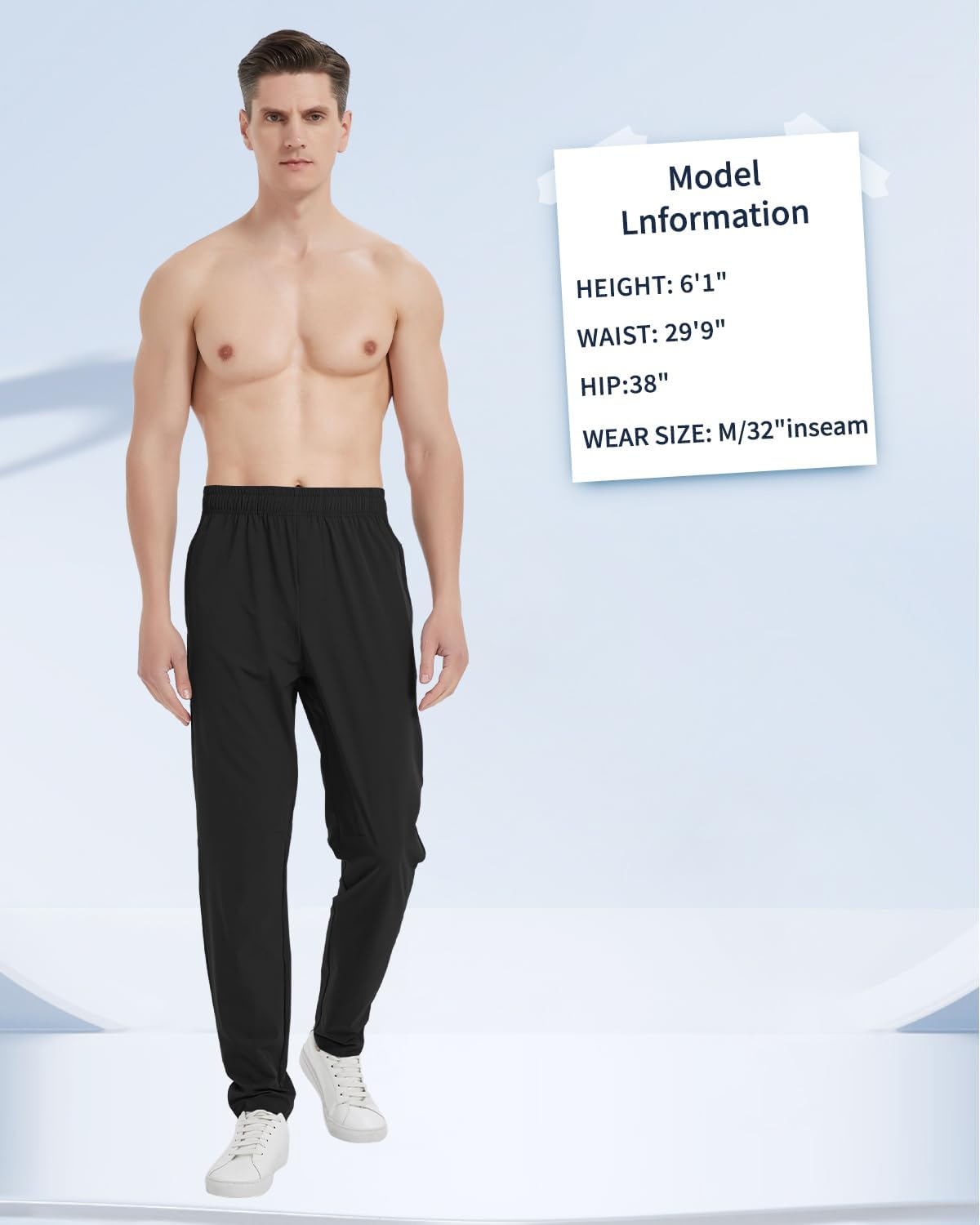 Idtswch 30" 32" 34" 36" 38 Inseam Tall Mens Summer Lightweight Athletic Pants Extra Long Hiking Joggers Track Gym Pants