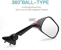 Vista 3 de MZS Espejos de motocicleta de carreras, carenado, accesorios para retrovisores laterales, color negro, compatible con YZF R1 YZF-R1 RN23 RN24J