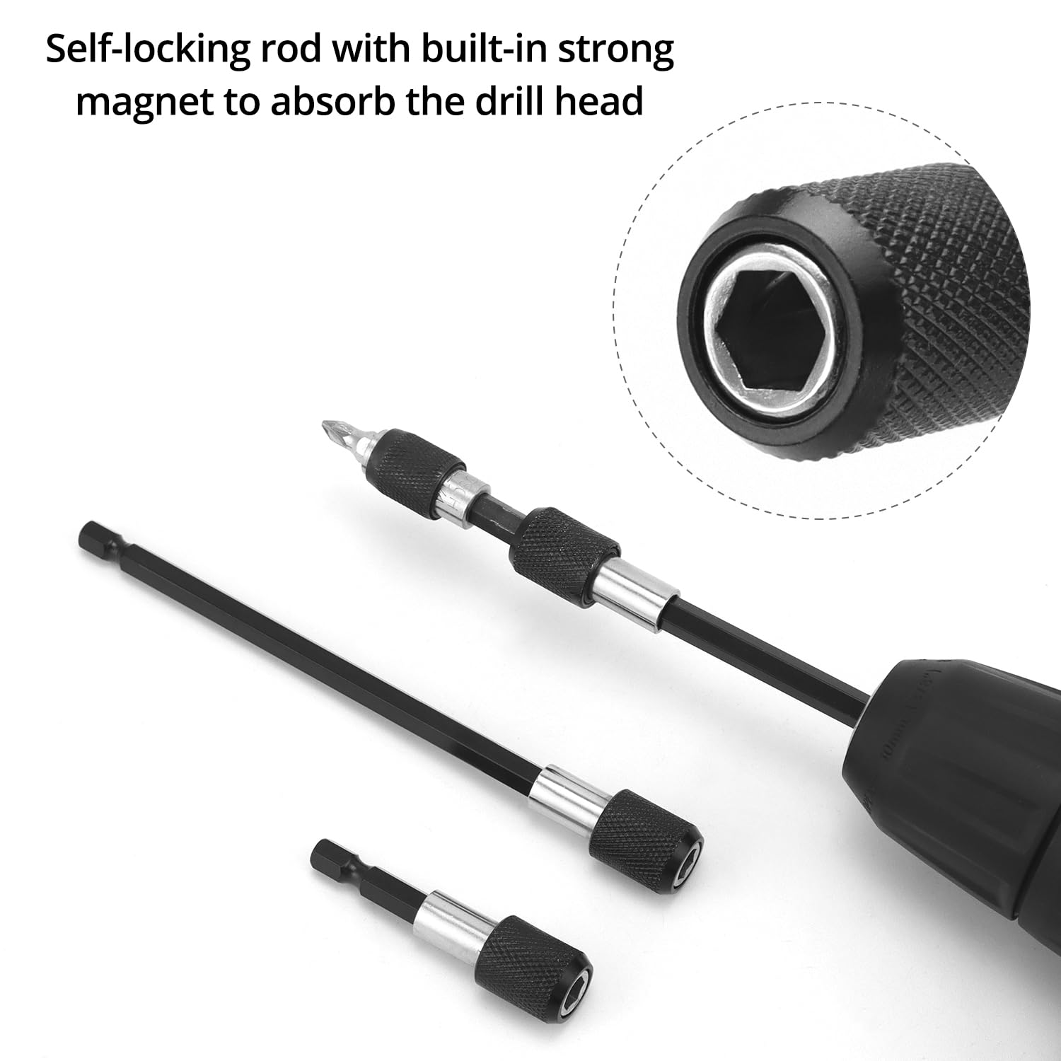 QWORK® 2 Pieces 1/4’’ Flexible Drill Bit Extension Shaft 30cm - Image 4