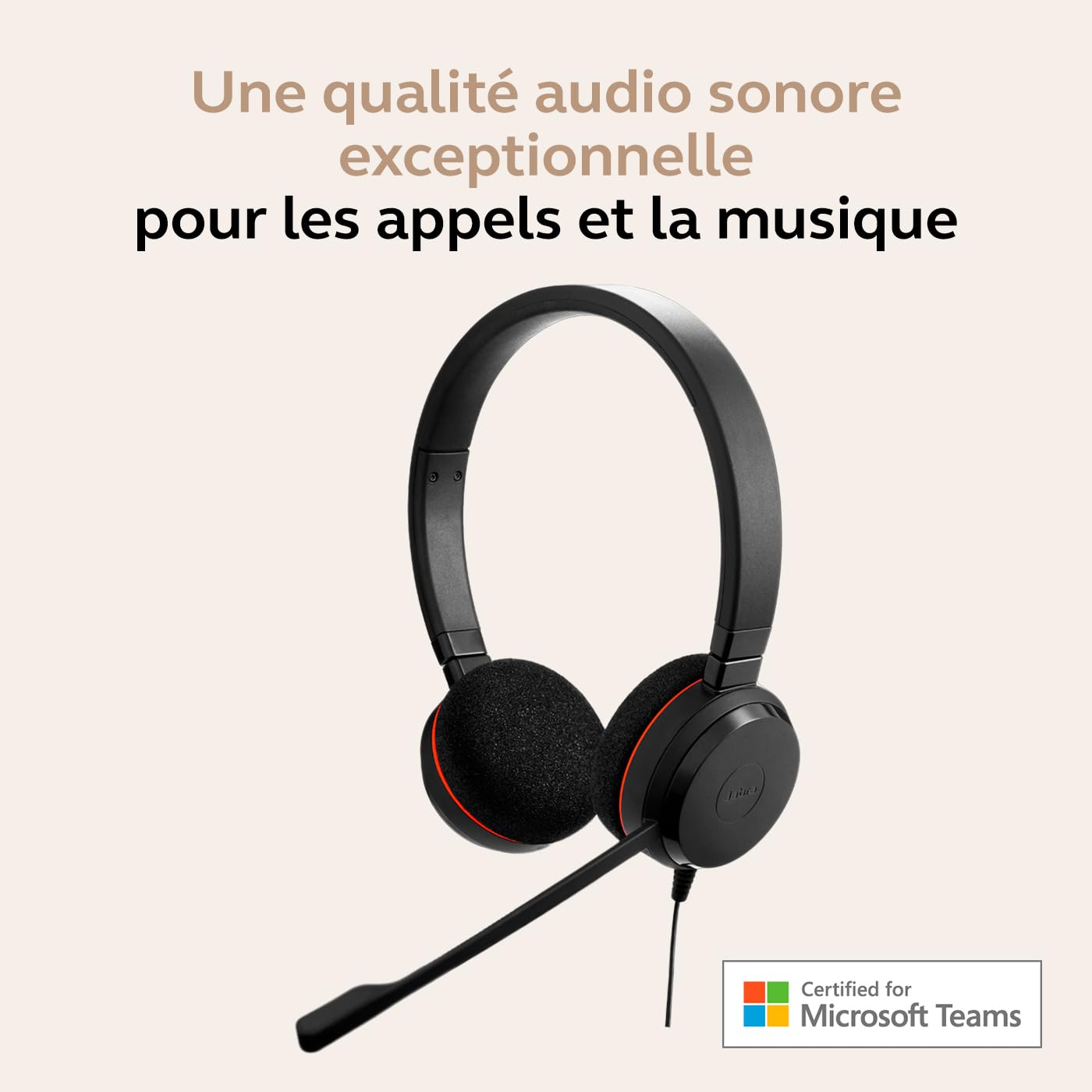 Jabra Evolve 20 Casque Filaire (édition 2025) - Casque Filaire Stéréo Oreille pour Le Bureau et Le Travail à Domicile - Contrôle des appels - Certifié MS Teams - Connectivité USB-C/A - Noir