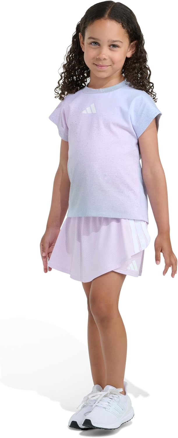 adidas Baby Girls' 2-Piece T-Shirt & Flouncy Skort Set - Image 4