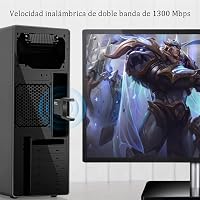 JESWO Dual Band WiFi USB Adapter 1300Mbps - Nagy Hatótávolságú 2×5dBi Antennával, 5GHz/2.4GHz, Windows 11/10/8/7/XP Kompatibilis 4