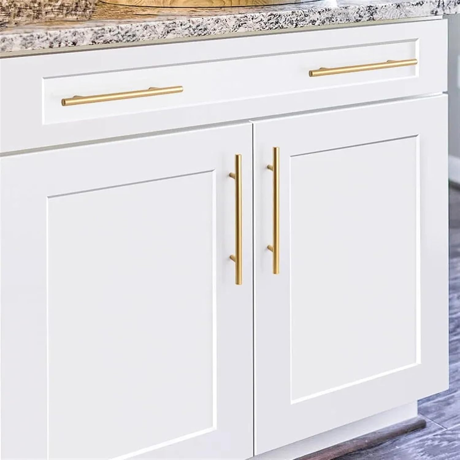 Aluminum Alloy Kitchen Cabinet Door Handles Drawer Knobs Wardrobe Door Pulls Furniture Handle Hardware 2Pcs(Sand Gold 192mm)