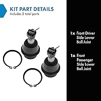 Vista 483 de TRQ, junta de rótula inferior delantera para el lado del conductor y del acompañante