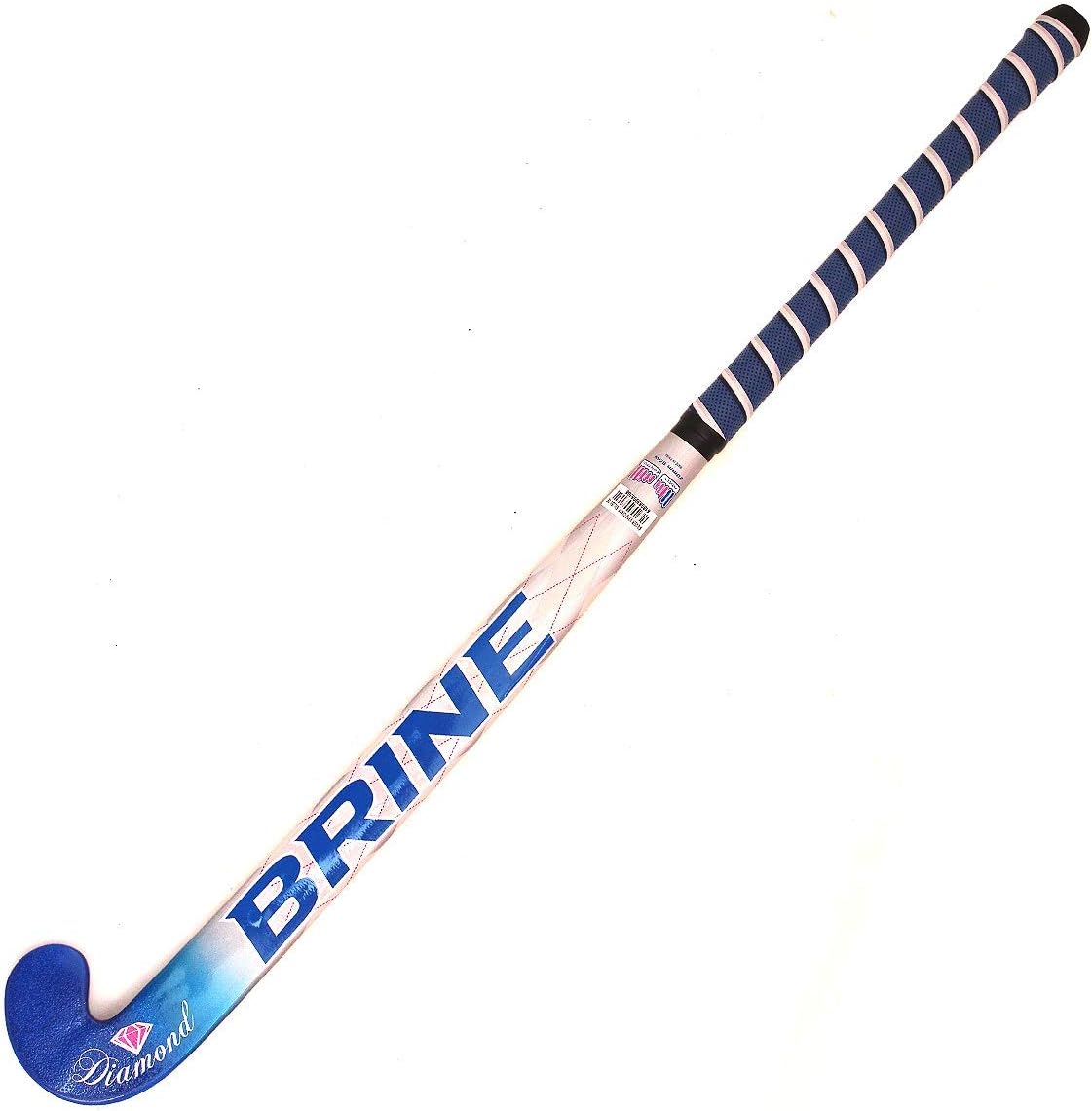 Brine VE12 Diamond 20mm Bow Composite Field Hockey Stick 35" - Silver, Blue : Sports & Outdoors
