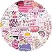 Pink Motivational Aesthetic Stickers, 50PCS Inspirational Waterproof Stickers for Water Bottles Laptop Scrapbook, Positive Encourage Quotes for Women Adults (Pink)
