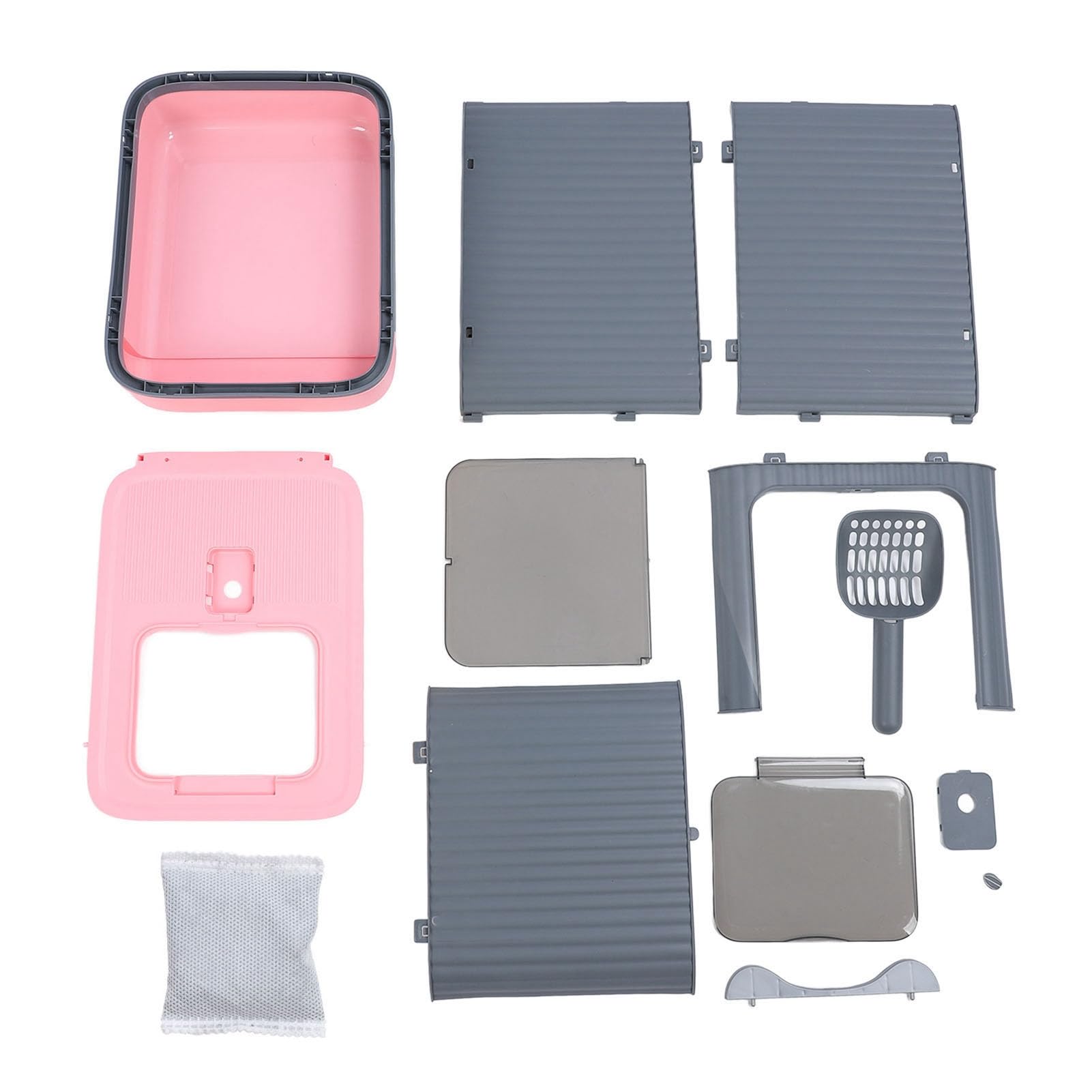 Litière fermée pour chat anti-odeur bac tiroir XL rose