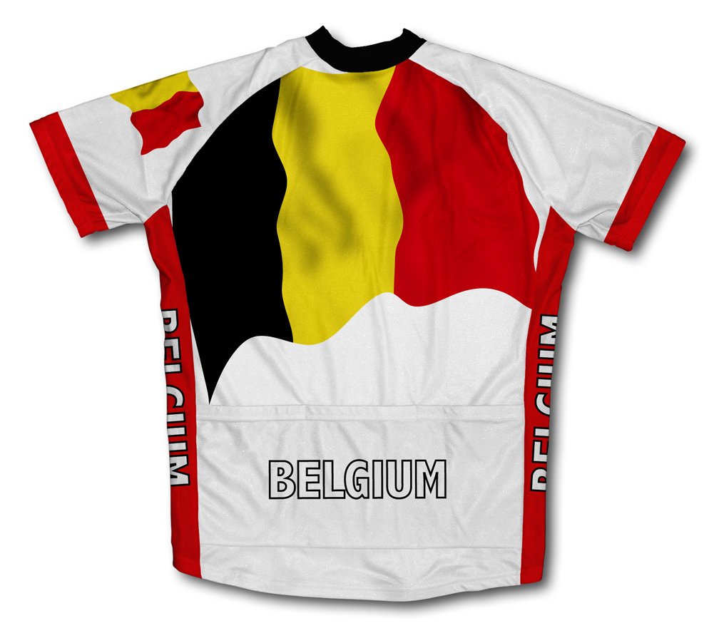 ScudoPro Belgium Flag Short Sleeve Cycling Jersey for Men - Size L