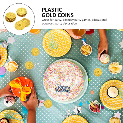 TOYANDONA 100 Pcs Pirata Moedas Piratas Tesouro Moedas Plástico Tesouro Moedas Colecionáveis ​​Moeda