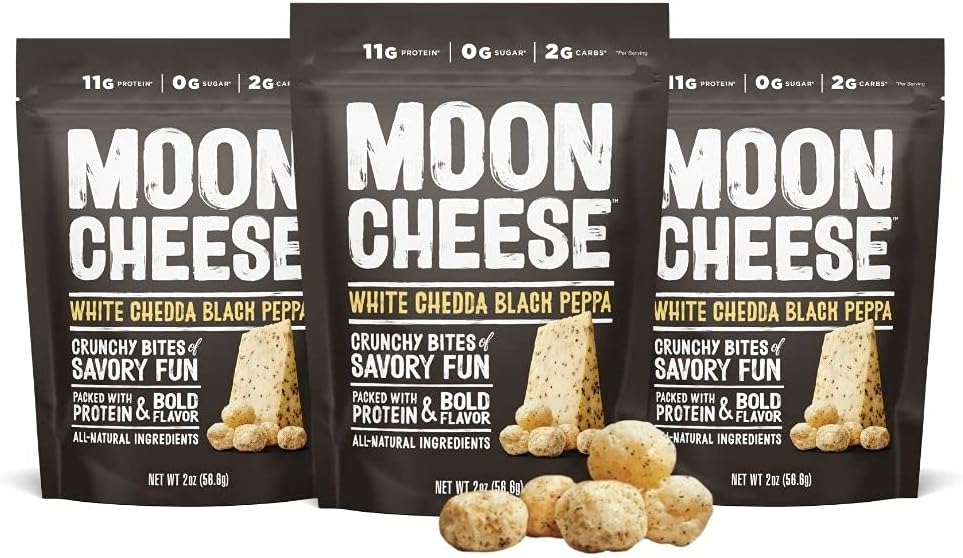 Bites, White Chedda Black Peppa, 2-Ounce 3-Pack, 100% Real Cheese, Protein, Keto, After-School or Lunch Snack