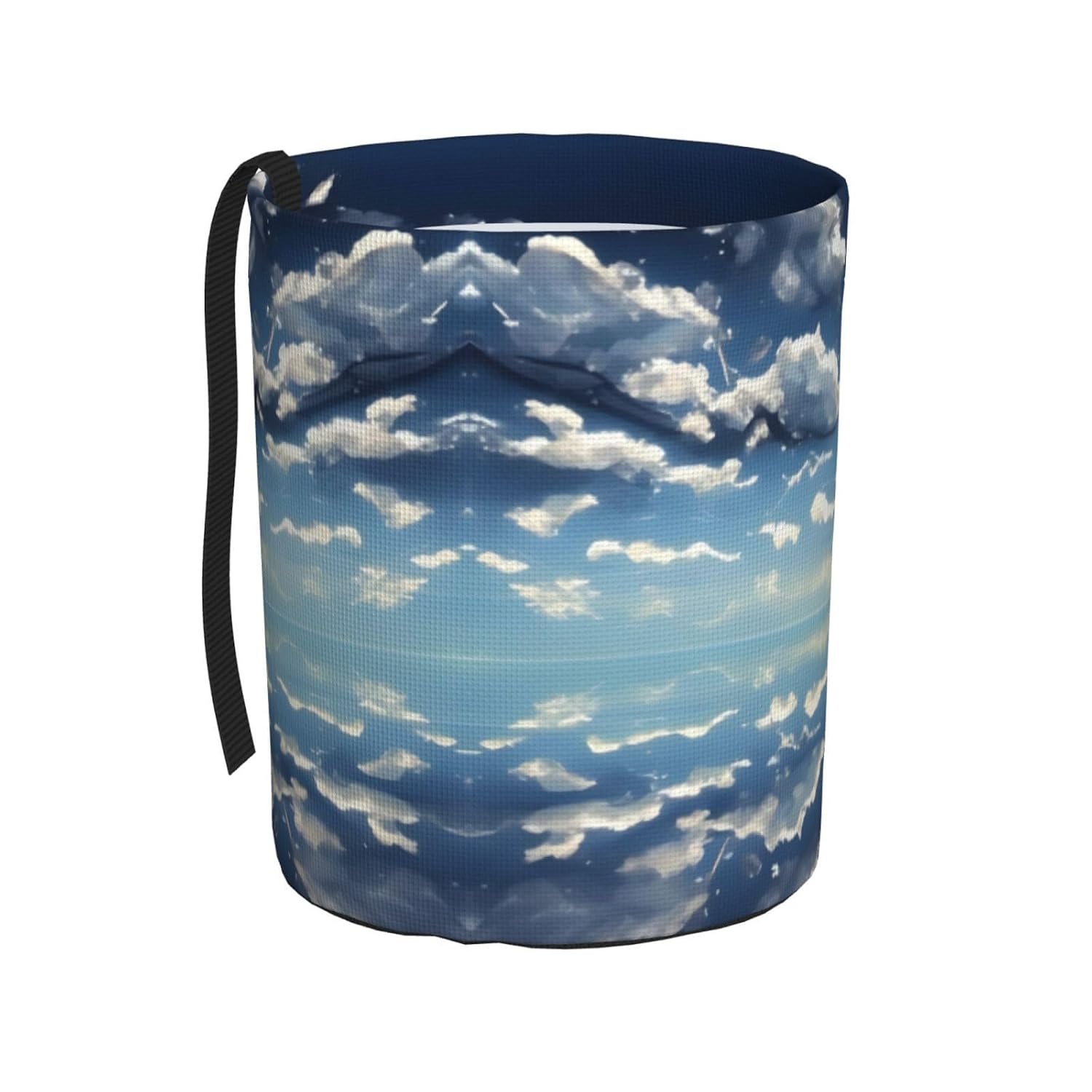 Blue Sky and White Clouds Car Trash can, Hanging Foldable car Trash can, car Storage Box Accessories, Suitable for Travel SUV Truck Sedan