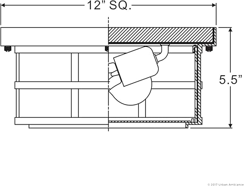 Vista 5 de Urban Ambiance UQL1248 - Lámpara de techo para exteriores, tamaño pequeño: 5.75 pulgadas de alto x 12 pulgadas de ancho, con elementos