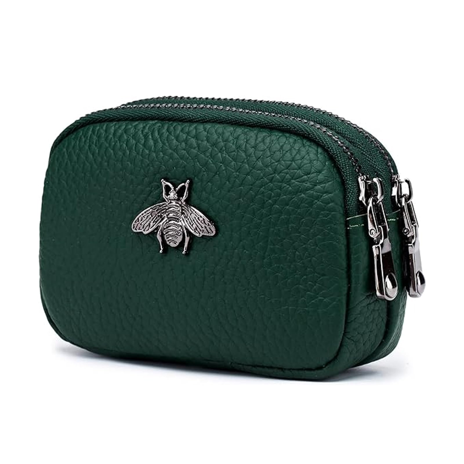 Women's Coin Pouch, Mini Cute Coin Purse, Small Cash Pouch with Double Layer Organization, Compact Handbag Storage, Dark Green, 11.5x4x7.5 cm-image-39