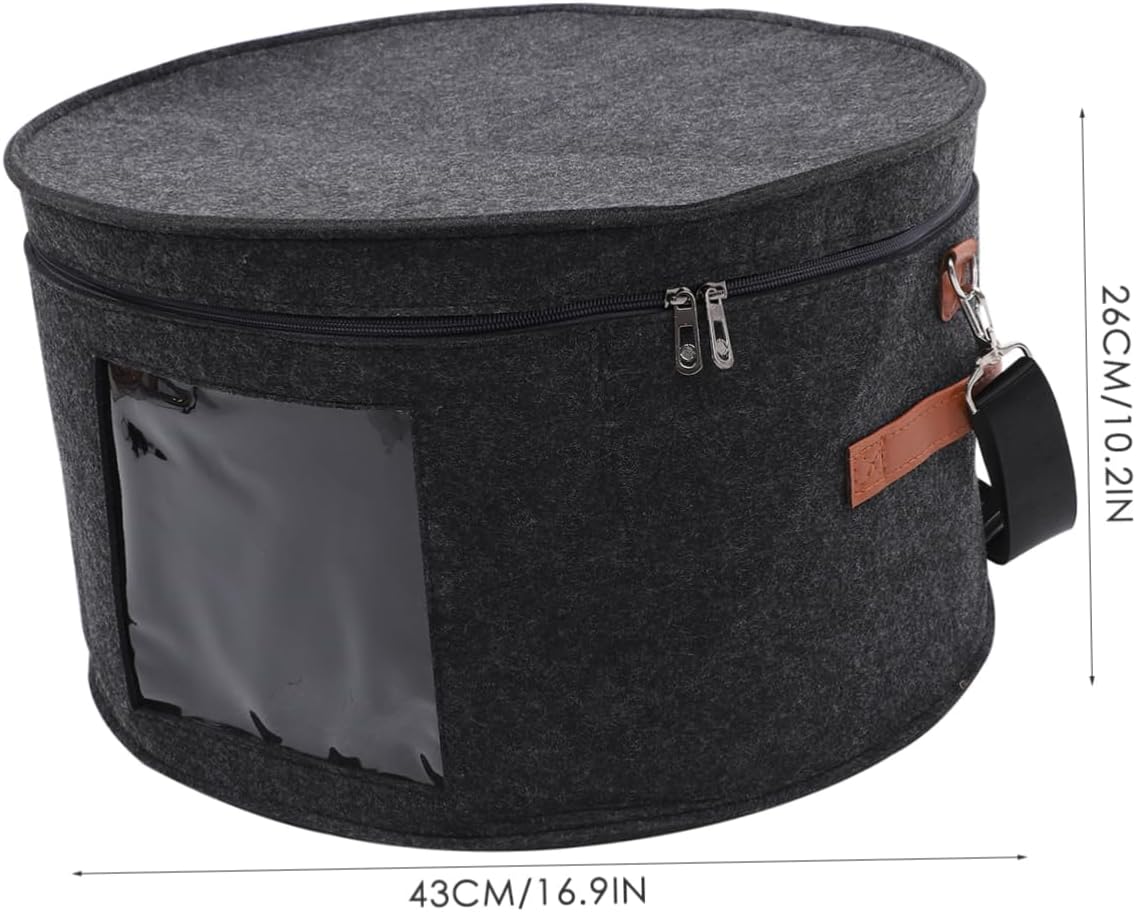 Amosfun Hat Storage Box for Travel, Foldable Felt Carrier Case
