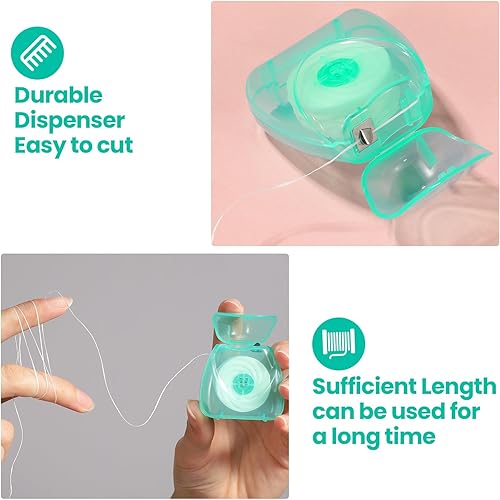 Miniatura 5 de Dandat 30 cajas de hilo dental a granel, hilo dental encerado de menta para eliminación de alimentos, hilo dental para adultos, cada cinta de hilo