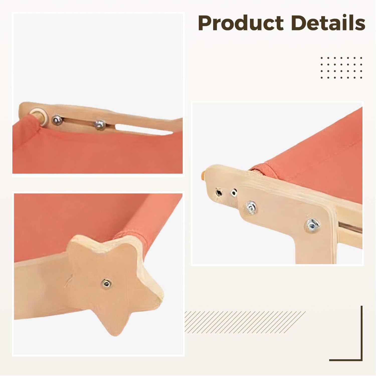 Cat Hammock for Small Cats, S Size Pink Cat Bed with Solid Wood Frame, No Drill Design, 15.7 x 11.8 x 7.9 in Adjustable Kitten Window Perch