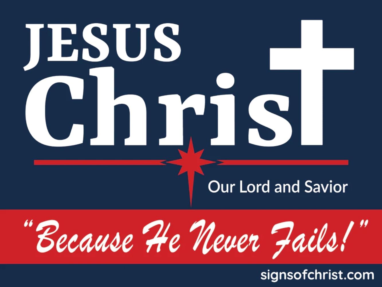 Jesus Your Lord and Savior Yard Sign Double Sided