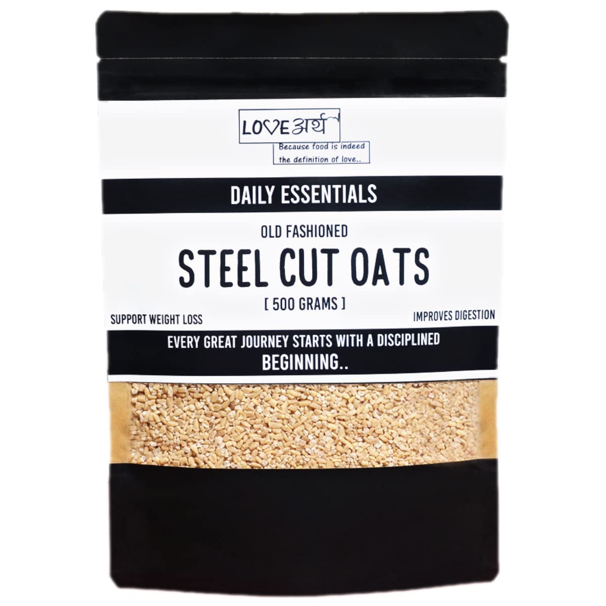 LoveArth - Steel Cut Oats | Old Fashioned Oats | Cereal for Porridge | Rich In Protein and Fiber Breakfast Cereal | Weight Management | Superfood | Pack of 2x 500 grams (1000 Grams)