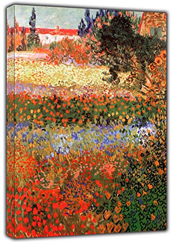 Image of YourHomeArt Van Gogh Garden Flowers Paint Art Reproduction On Framed Canvas Wall Art Home Decor 20 x 12 inch (50x 30 cm) -38mm Depth