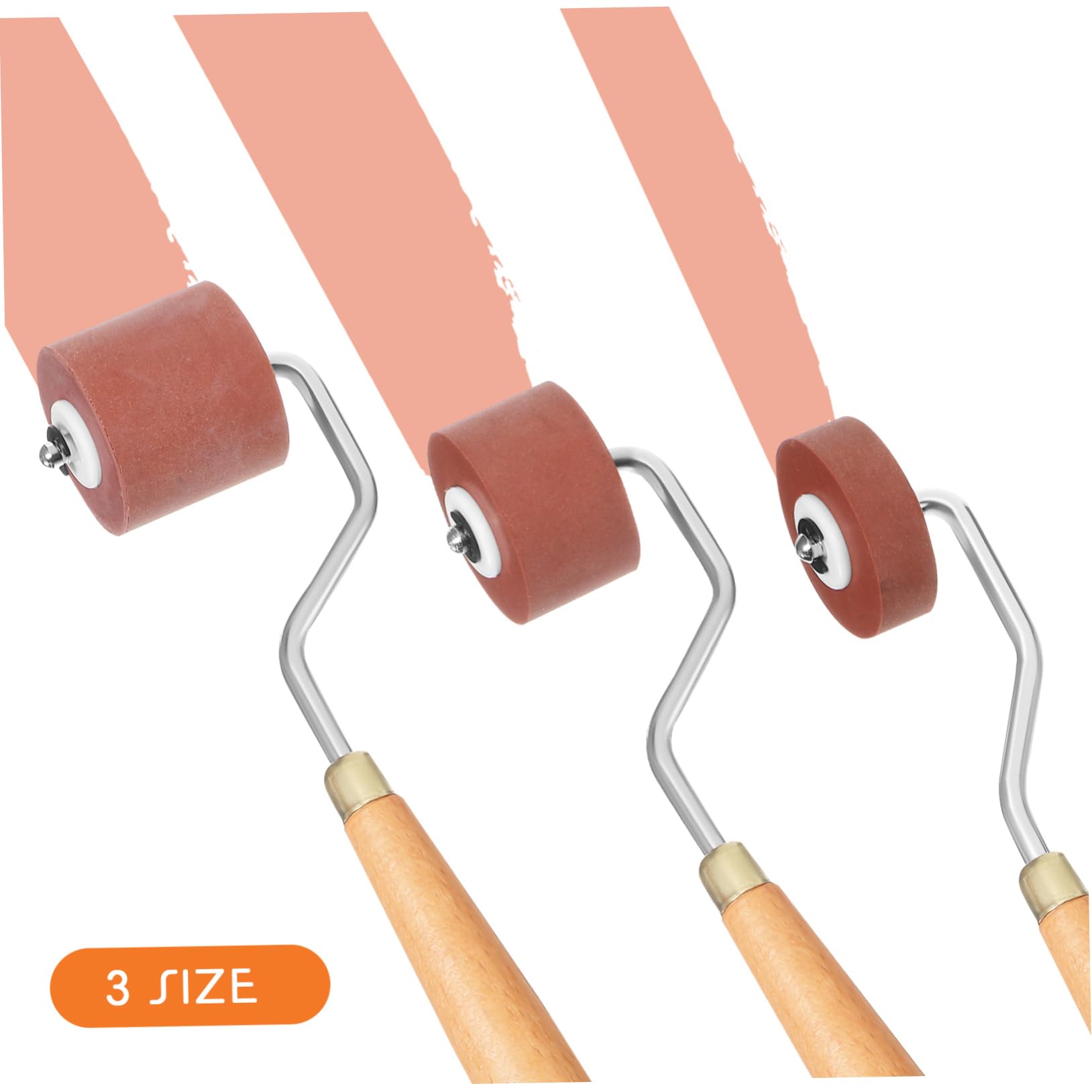 SOIMISS 3 Stück Gummiwalze für Bastelarbeiten mit Ergonomischem Griff