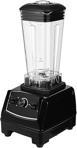 Licuadora para licuar, licuadora negra de 2200 W para batidos y batidos, función de autolimpieza, con 3 engranajes y 6 cuchillas de acero