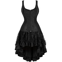 Kranchungel Corset Dress Halloween Costumes Women Steampunk Corset Skirt Renaissance Corset Dress Burlesque for Themed Party